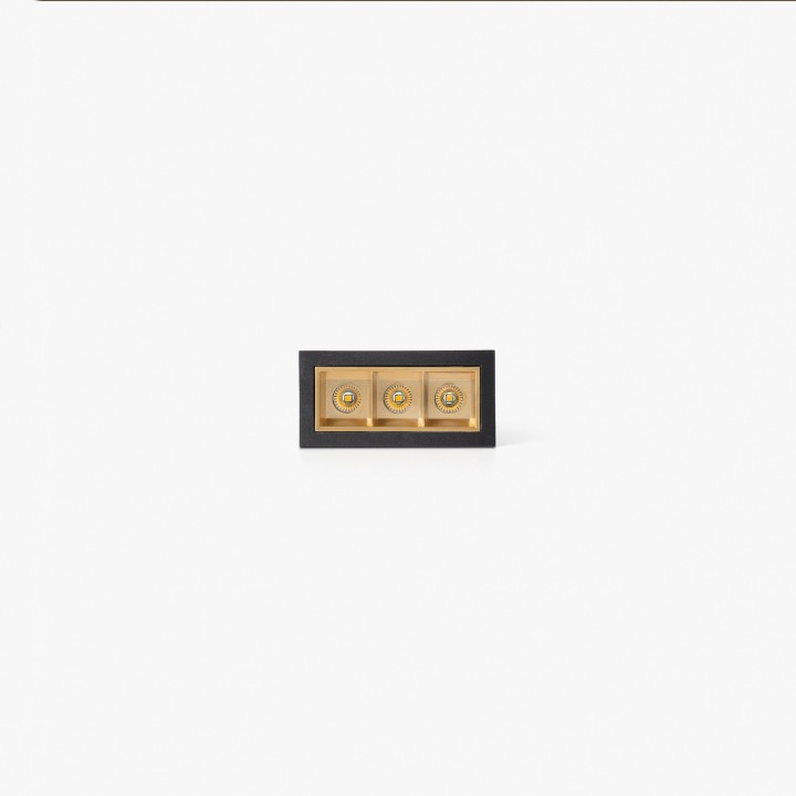 Faro TROOP empotrable 3x2W negro-oro 15° 2700K CRI90