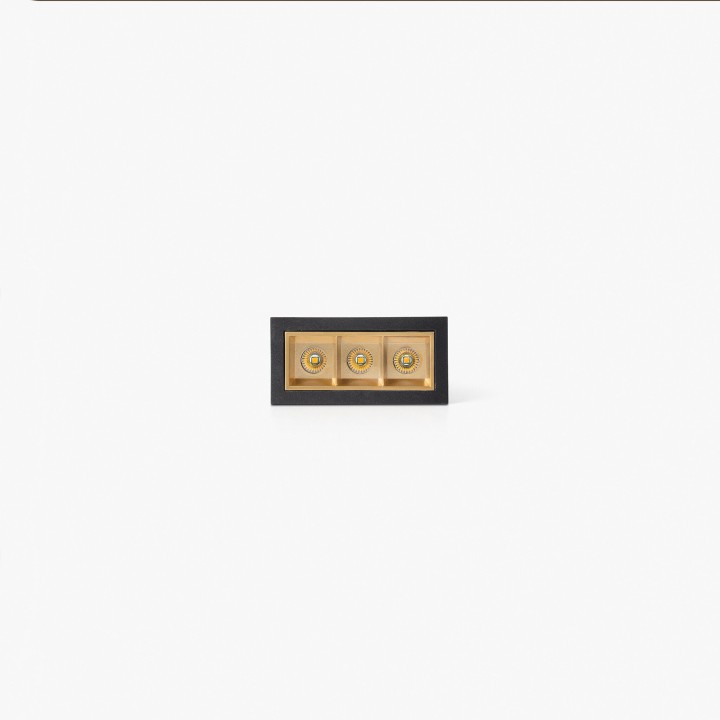 Faro TROOP empotrable 3x2W negro-oro 15° 3000K CRI90