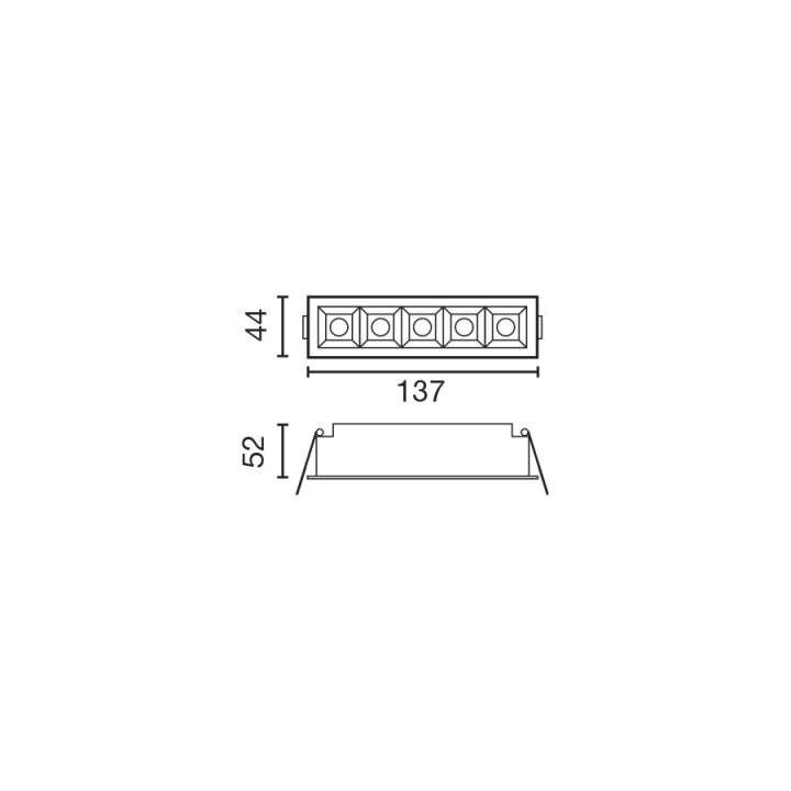 Faro TROOP empotrable 5x2W blanco-blanco 15° 3000K CRI90