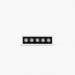 Faro TROOP empotrable 5x2W blanco-negro 48° 2700K CRI90