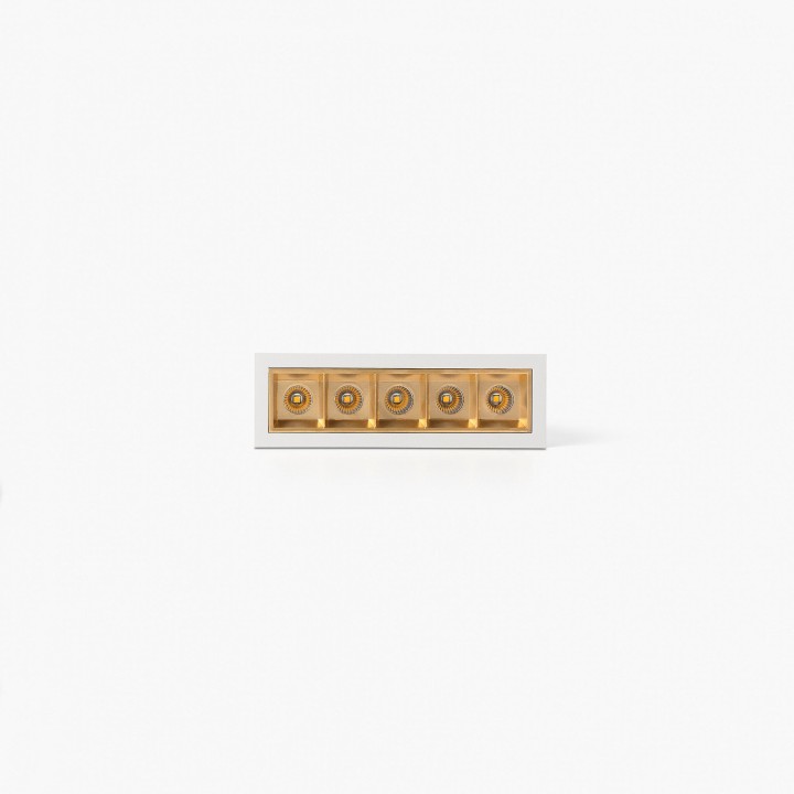 Faro TROOP empotrable 5x2W blanco-oro 36° 3000K CRI90