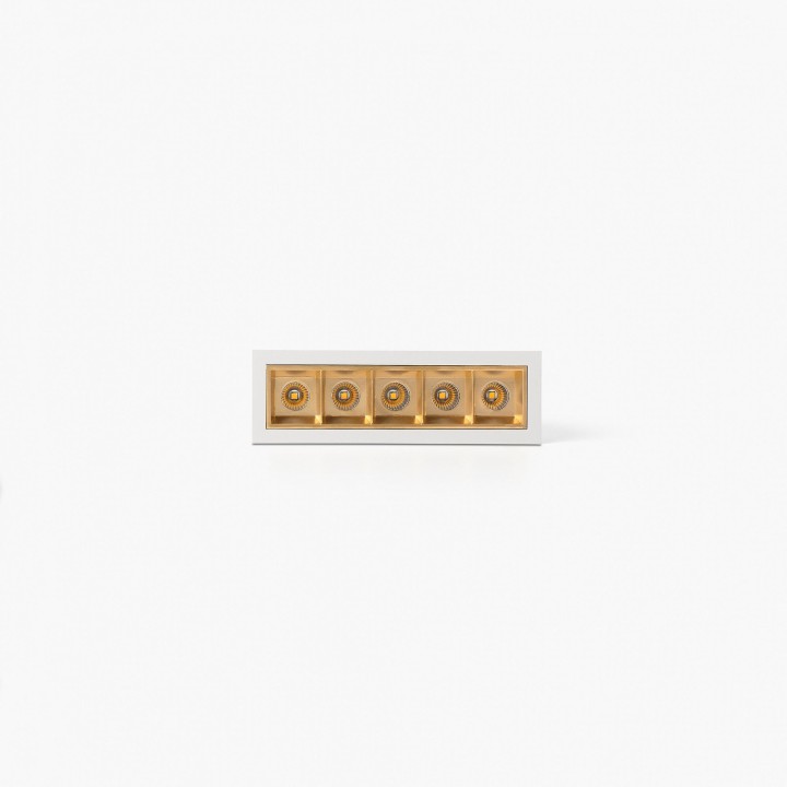 Faro TROOP empotrable 5x2W blanco-oro 48° 4000K CRI90