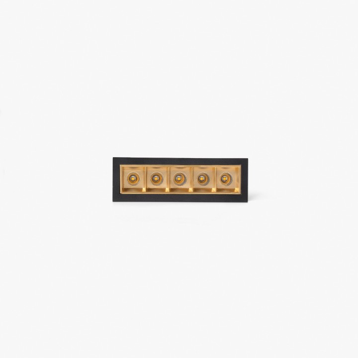 Faro TROOP empotrable 5x2W negro-oro 36° 4000K CRI90