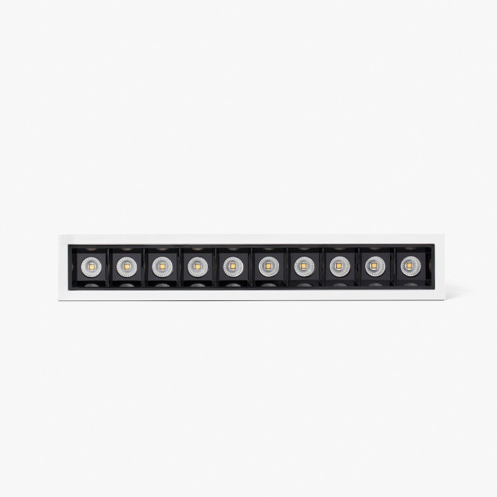 Faro TROOP empotrable 10x2W blanco-negro 48° 2700K CRI90