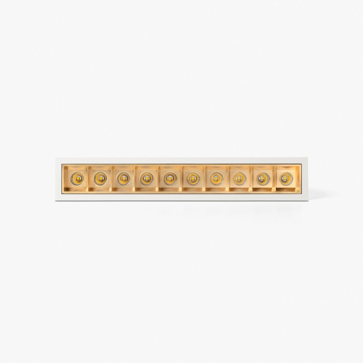 Faro TROOP empotrable 10x2W blanco-oro 36° 2700K CRI90