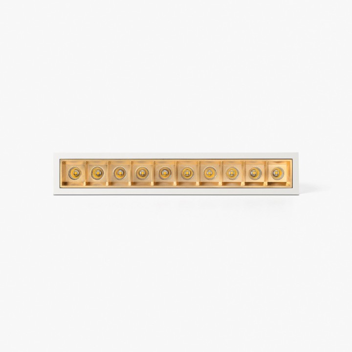 Faro TROOP empotrable 10x2W blanco-oro 36° 3000K CRI90