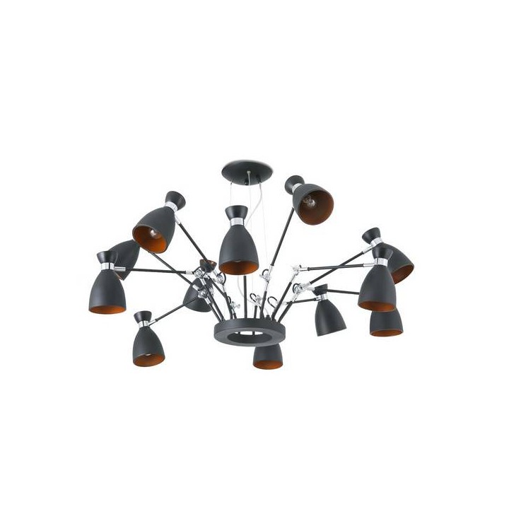 Lámparas Colgantes Faro RETRO COLGANTE NEGRO/ORO 12L E14 MAX 20W