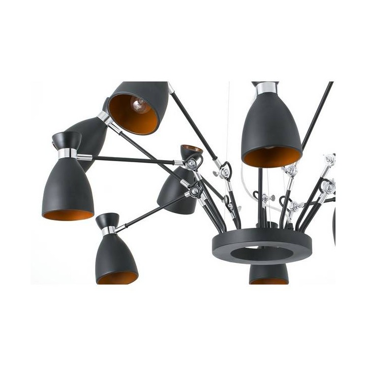 Lámparas Colgantes Faro RETRO COLGANTE NEGRO/ORO 12L E14 MAX 20W