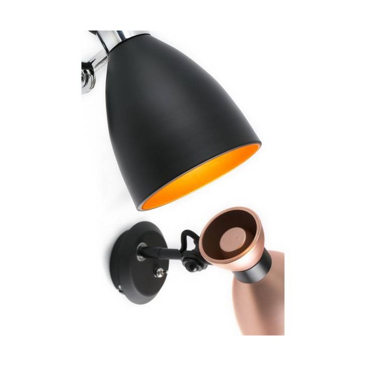 Apliques Faro RETRO APLIQUE NEGRO/ORO E14 MAX 20W