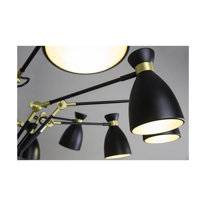 Lámparas Colgantes Faro RETRO COLGANTE 12 L NEGRO/ORO SATINADO  E14 MAX 20