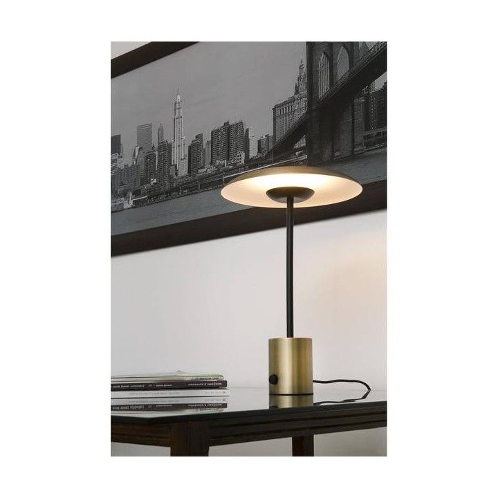 Lámparas Faro HOSHI SOBREMESA ORO SATINADO/NEGRO 12W LED 3000K