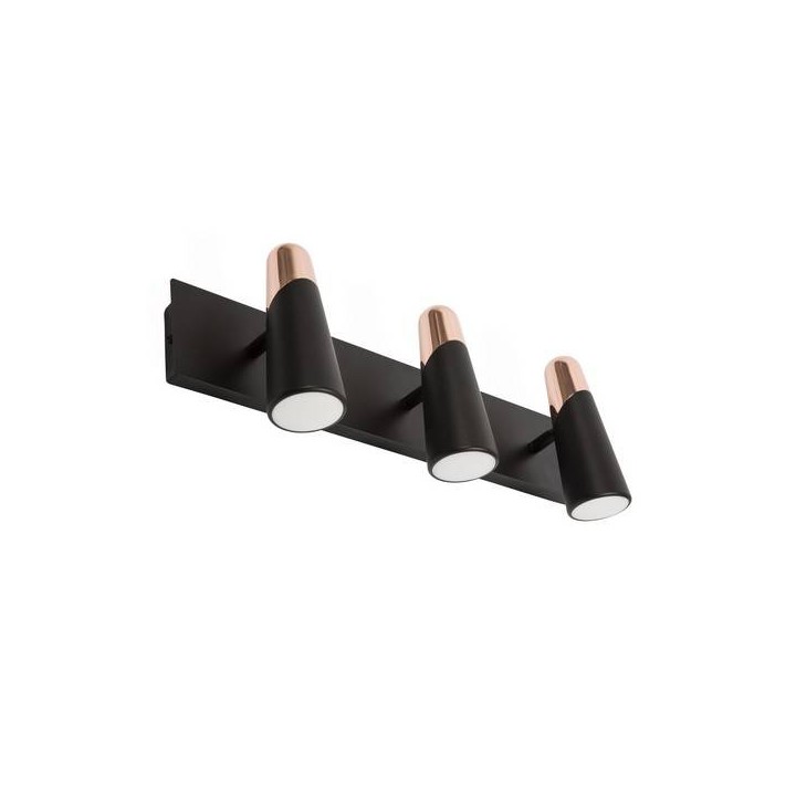 Apliques Faro LAO APLIQUE NEGRO/COBRE LED 3 X 4,5W 3000K