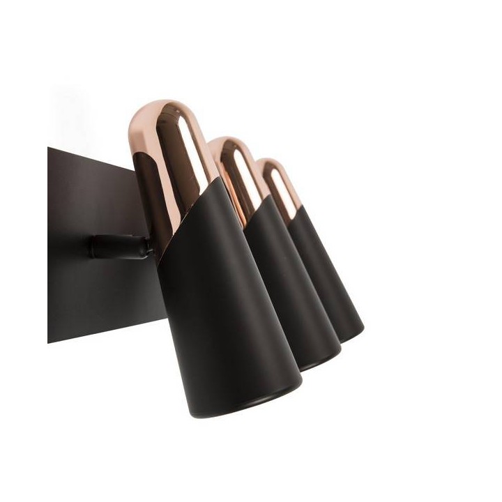 Apliques Faro LAO APLIQUE NEGRO/COBRE LED 3 X 4,5W 3000K