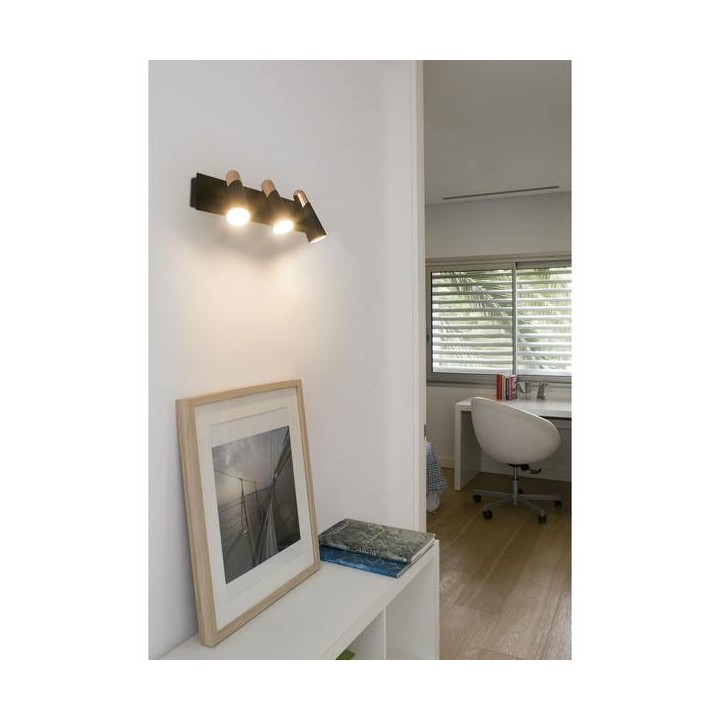 Apliques Faro LAO APLIQUE NEGRO/COBRE LED 3 X 4,5W 3000K