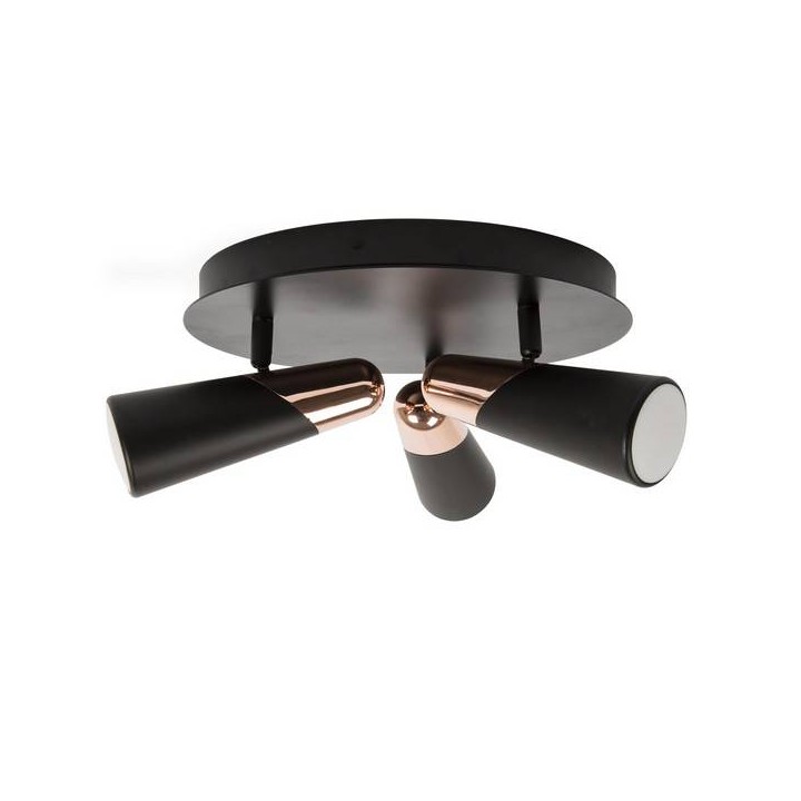 Plafones Faro LAO PLAFON NEGRO/COBRE LED 3 X 4,5W 3000K