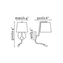 Apliques Faro BERNI APLIQUE BLANCO CON LECTOR E27 20W LED 3W