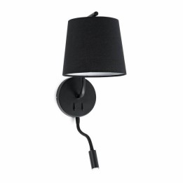 Apliques Faro BERNI APLIQUE NEGRO CON LECTOR E27 20W LED 3W