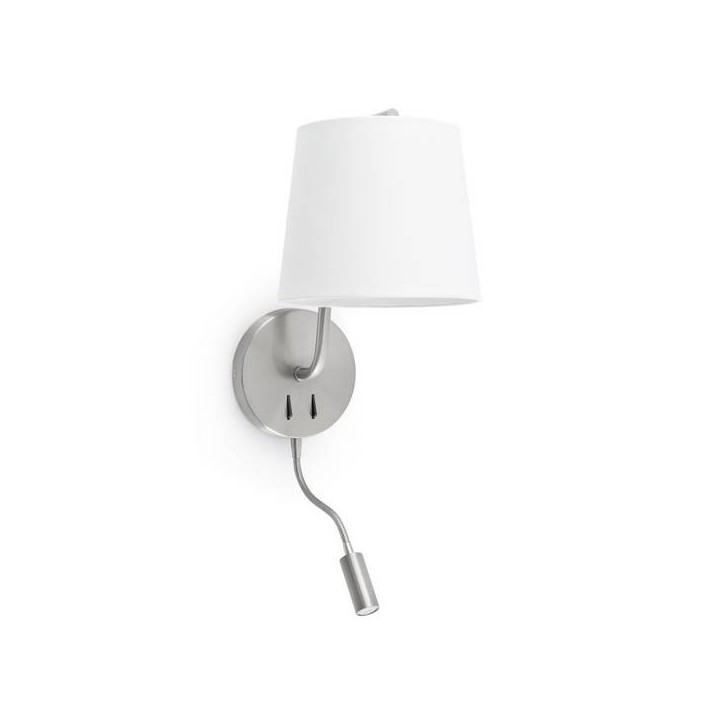 Apliques Faro BERNI APLIQUE NIQUEL SATINADO CON LECTOR E27 20W L
