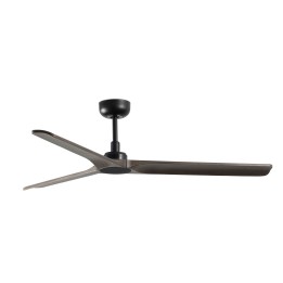 Faro HEYWOOD M Ventilador negro/madera oscura DC