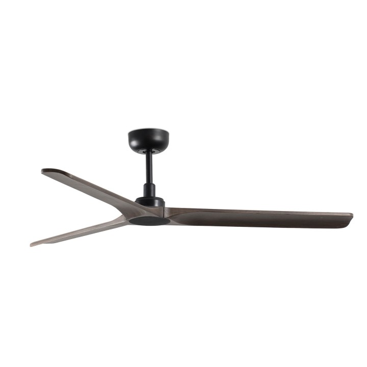 Faro HEYWOOD M Ventilador negro/madera oscura DC
