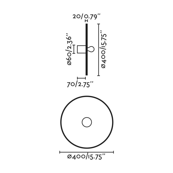 Faro COSTAS 400 H70 Lámpara aplique/plafón negra/ratán