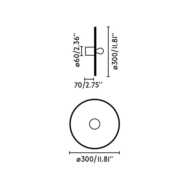 Faro CONFETTI 300 H70 lámpara aplique/plafón marmóreo reciclada