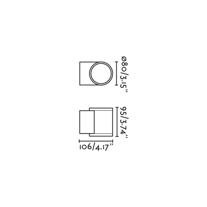 Faro TOND 1L Lámpara aplique gris oscuro 2700K
