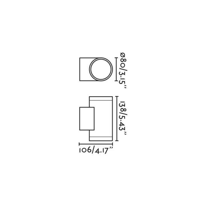 Faro TOND 2L Lámpara aplique gris oscuro 2700K 2L