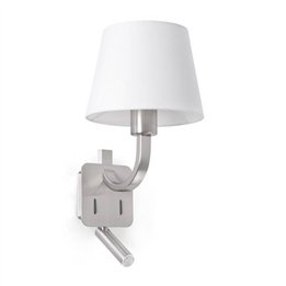 Apliques Faro ESSENTIAL APLIQUE CON LECTOR  LED NIQUEL MATE E27
