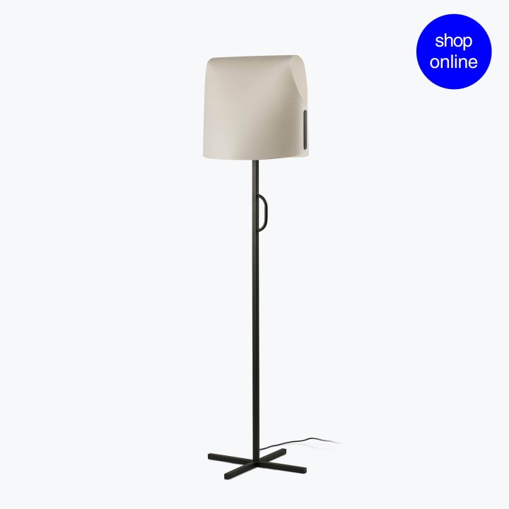 Faro LUANG Lámpara pie de salon negra/beige