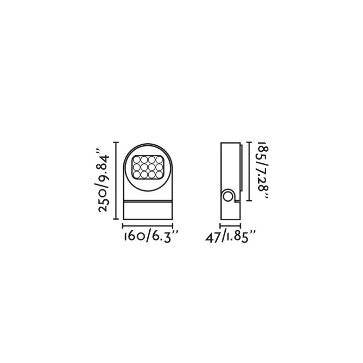Faro MUUR 250 Lámpara proyector gris oscuro