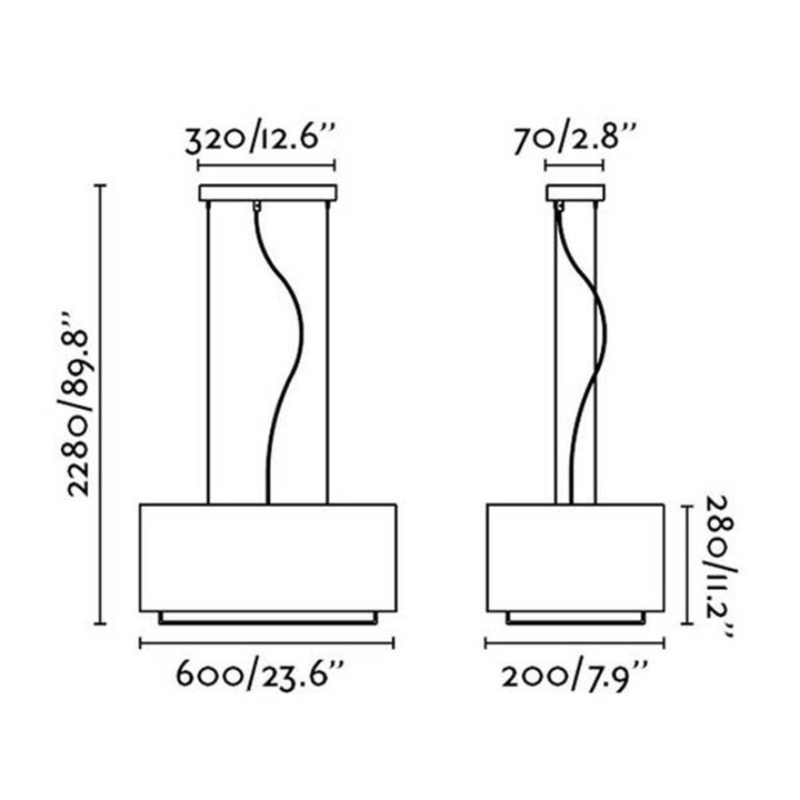 Lámparas Colgantes Faro VESPER COLGANTE BLANCO 60 CM 2XE27 20W