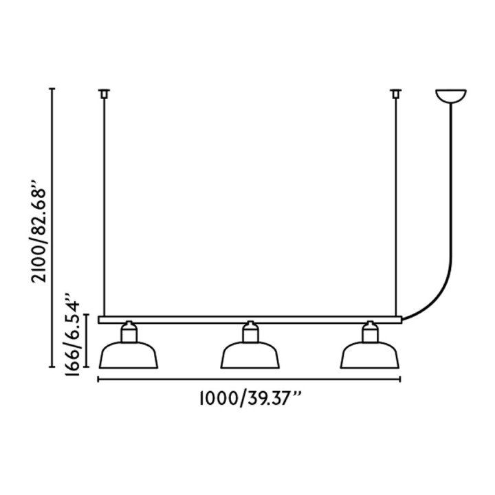 Faro TATAWIN M Lámpara colgante lineal blanco