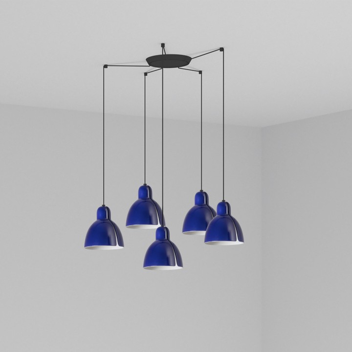 Faro VENICE 5L Lámpara colgante azul cobalto