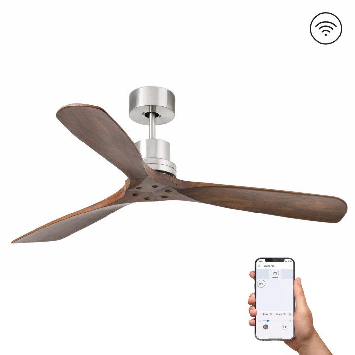 Faro LANTAU L Ventilador níquel mate DC SMART
