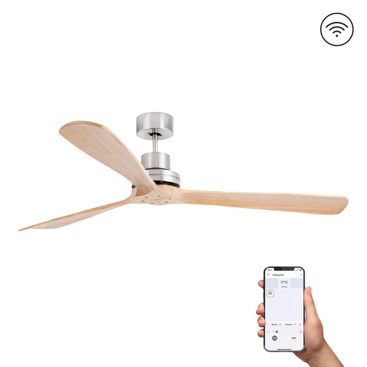 Faro LANTAU XL Ventilador níquel mate/pino DC SMART