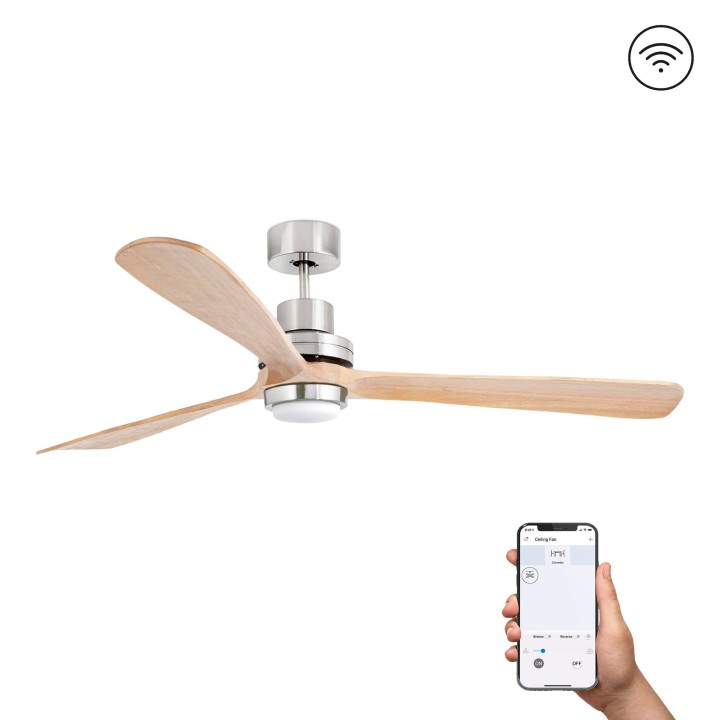 Faro LANTAU XL LED Ventilador níquel mate/pino DC SMART