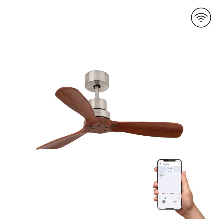 Faro MINI LANTAU S Ventilador níquel mate DC SMART