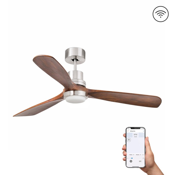 Faro LANTAU L LED Ventilador níquel mate DC SMART