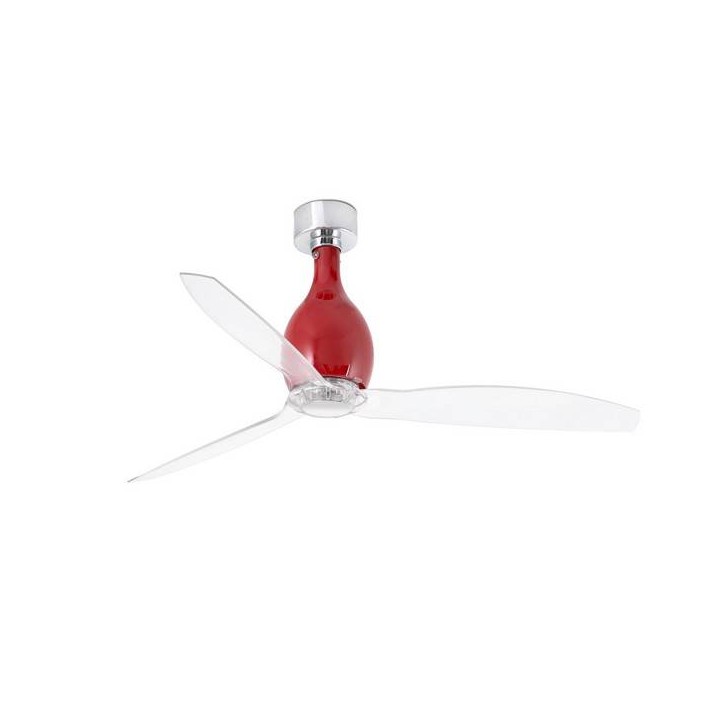 Ventiladores de Techo Faro MINI ETERFAN Ø128 CMS ROJO BRILLO PALAS TRANSP