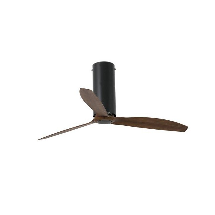 Ventiladores de Techo Faro TUBE FAN Ø128 CMS NEGRO MATE 3 PALAS MADERA