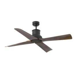 Ventiladores de Techo Faro WINCHE Ø130 DC NEGRO MATE 4 PALAS MARRON IP44