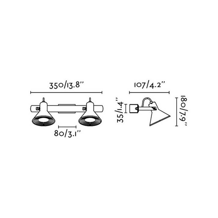 Apliques Faro CUP-2 APLIQUE BLANCO 2 X GU10 LED 8W