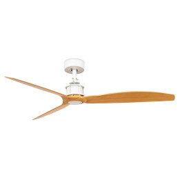 Faro JUST FAN M Ventilador blanco/madera clara DC SMART Faro 32110WP