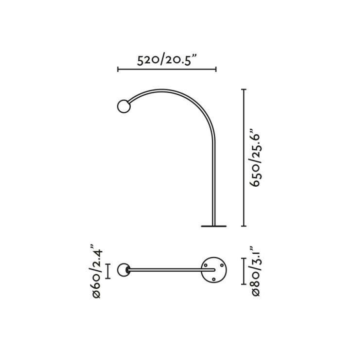 Faro CUCA 650 Lámpara baliza negra 24V