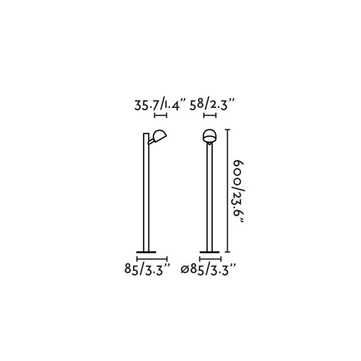 Faro BROT 600 Lámpara baliza negra