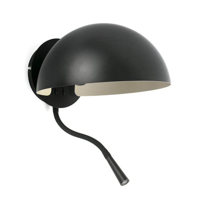Faro DOMINICA Lámpara aplique negro con lector Faro 20032-123