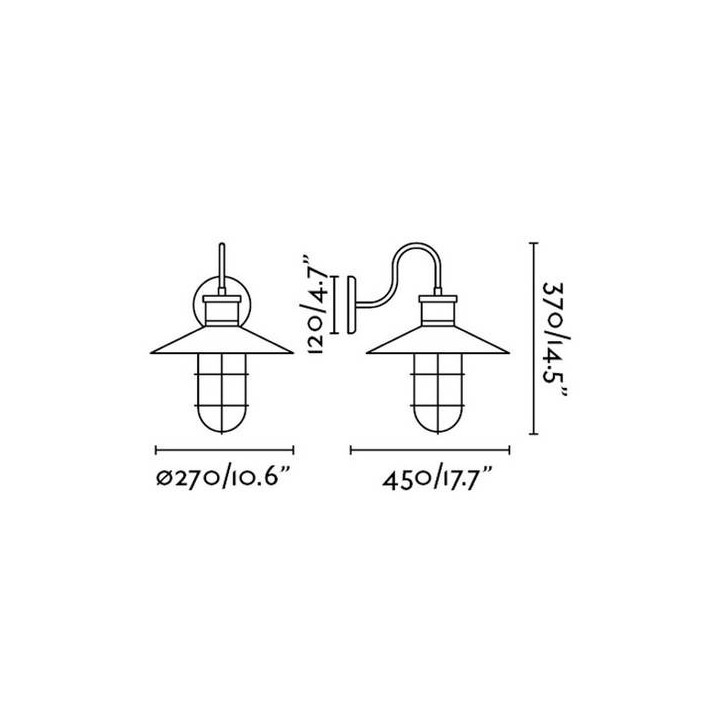 Apliques Faro MARINA APLIQUE NEGRO 1L E27 20W
