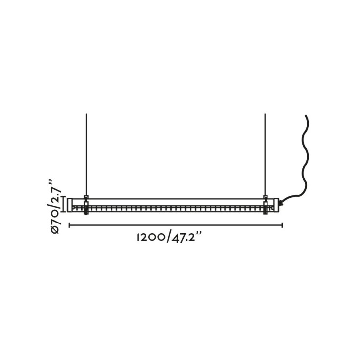 Faro SCUBA LOUVER 1200 Lámpara colgante negra 36W