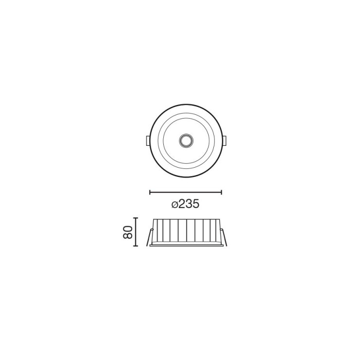 Faro KOBO downlight blanco 25W 3000K CRI90  100° IP65 Casambi